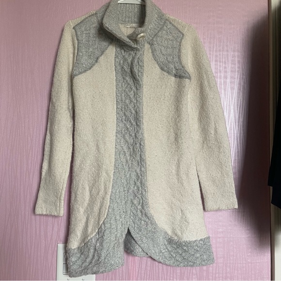 Women’s Prana Cream Angelica Duster Knit Tunic Cardigan Sweater Size Large - Picture 2 of 5